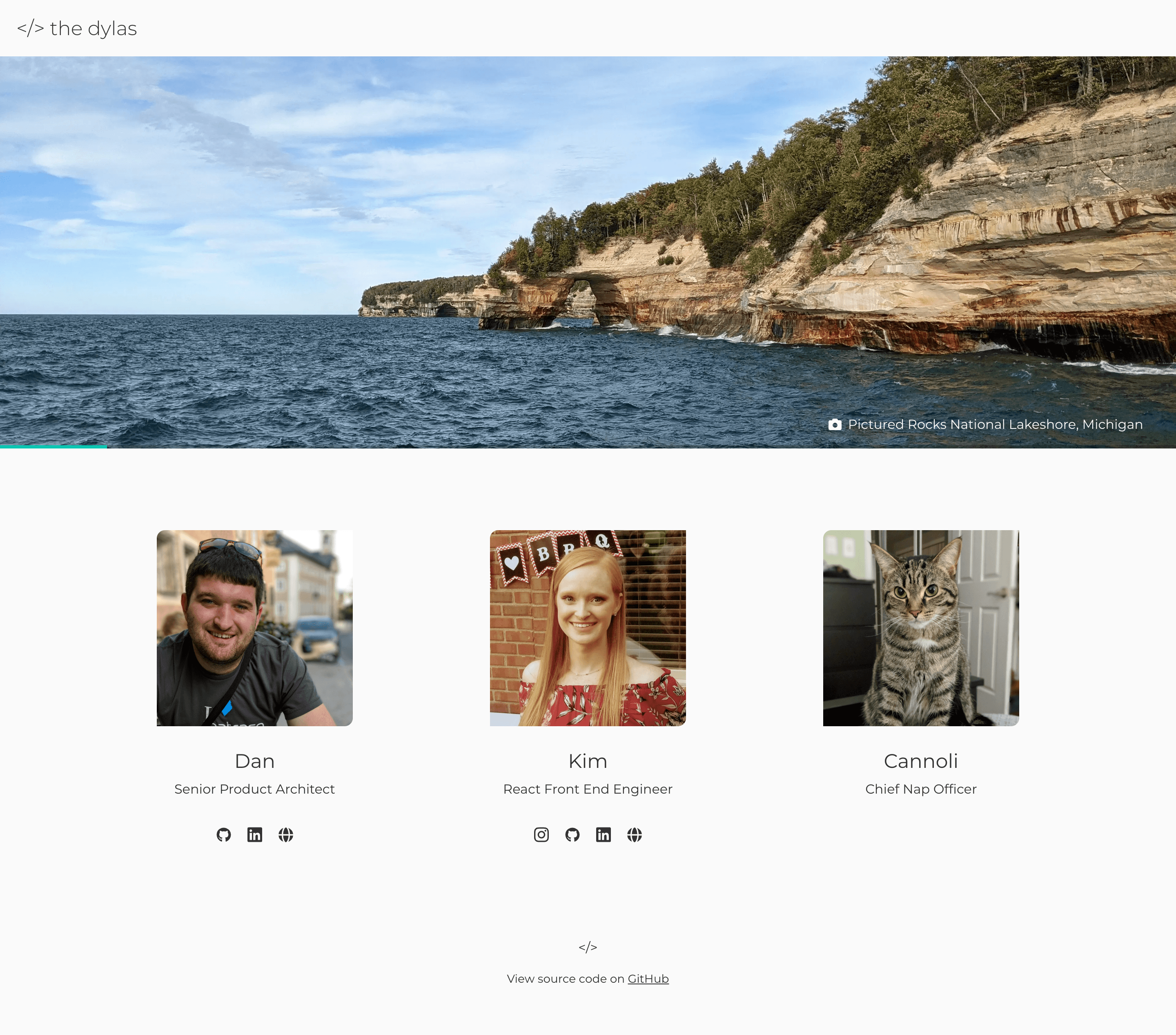 Screenshot of the dyla.dev landing page